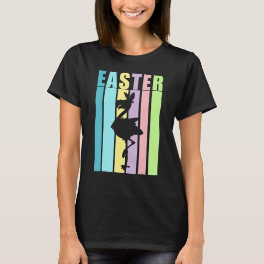 Flamingo Bird Happy Paast Cute Funny Spring Fun H T-shirt (Voorkant)