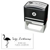Flamingo Bird met Info van het Adres van de Douane Zelfinktende Stempel (In situ)