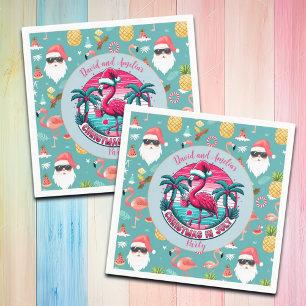 Flamingo Bird met Pet Christmas in July Party Servet