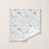 Flamingo Bird met veren Bad Handdoek (Wasdoekje)