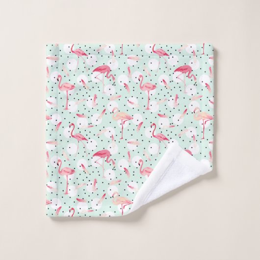 Flamingo Bird met veren Bad Handdoek (Wasdoekje)