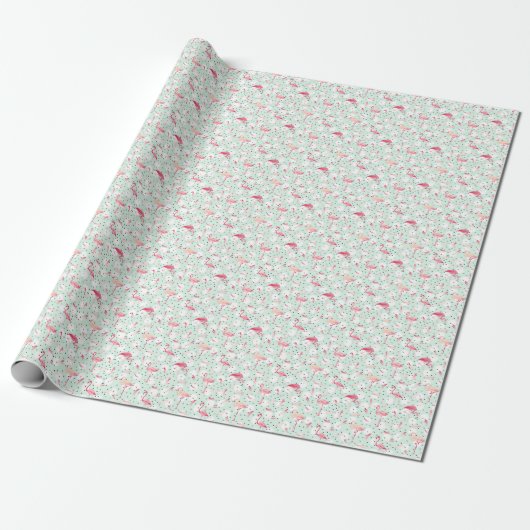 Flamingo Bird met veren Cadeaupapier (Uitgerold)