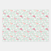 Flamingo Bird met veren Inpakpapier Vel (Voorkant 3)