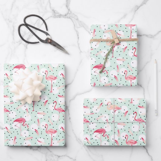 Flamingo Bird met veren Inpakpapier Vel (Voorkant)