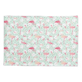 Flamingo Bird met veren Kussensloop (Achterkant-Links)