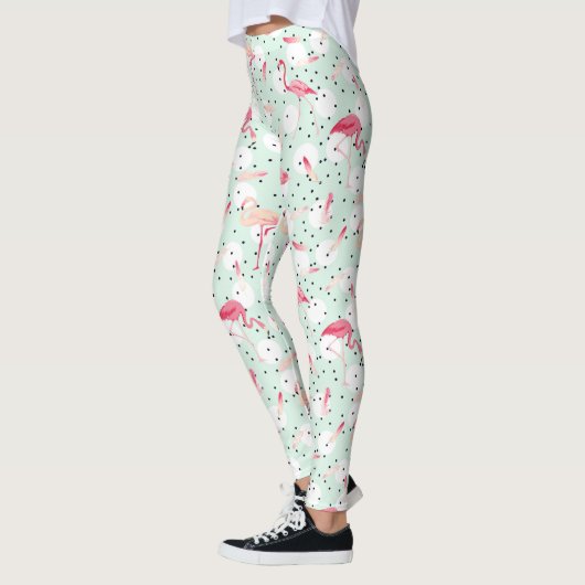 Flamingo Bird met veren Leggings (Links)