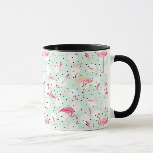 Flamingo Bird met veren Mok (Rechts)