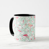 Flamingo Bird met veren Mok (Voorkant links)