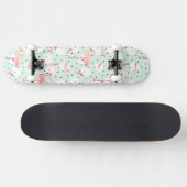 Flamingo Bird met veren Persoonlijk Skateboard (Horizontaal)
