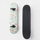 Flamingo Bird met veren Persoonlijk Skateboard (Voorkant)