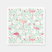 Flamingo Bird met veren Servet (Voorkant)