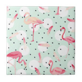 Flamingo Bird met veren Tegeltje (Voorkant)
