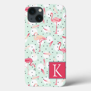 Flamingo Bird met veren Voeg je Initiaal toe Case-Mate iPhone Case