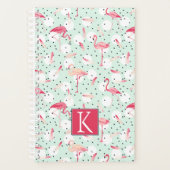 Flamingo Bird met veren | Voeg je Initiaal toe Planner (Voorkant)