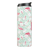Flamingo Bird met veren | Voeg je Initiaal toe Thermosbeker (Gedraaid links)
