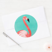 Flamingo Bird Ronde Sticker (Envelop)