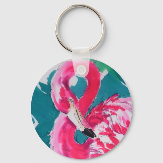 Flamingo Bird Tropical Sleutelhanger (Voorkant)