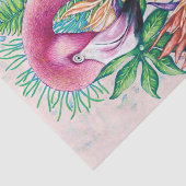 Flamingo Bird Tropische Bloemen Grappig Weefsel Pa Tissuepapier (Detail)