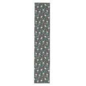 Flamingo Birds 20s Deco Ferns Pattern Black Green Medium Tafelloper (Voorkant)