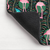 Flamingo Birds 20s Deco Ferns Pattern Black Green Muismat (Hoek)