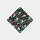 Flamingo Birds 20s Deco Ferns Pattern Black Green Servetten (Hoek)