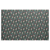 Flamingo Birds 20s Deco Ferns Pattern Black Green Stof (Yard (91,4 cm))
