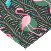 Flamingo Birds 20s Deco Ferns Pattern Black Green Tafelkleed (Gekanteld)