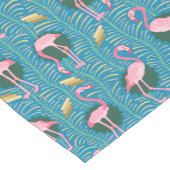 Flamingo Birds 20s Deco Ferns Pattern Blue Gold Medium Tafelloper (Hoek)