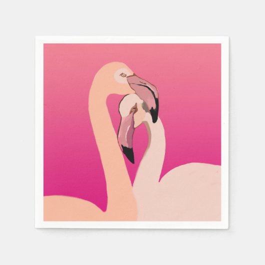 Flamingo Birds Cocktail Papieren servetten (Voorkant)