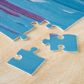 Flamingo Birds Heart Silhouette Painting Legpuzzel (Zijkant)