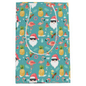 Flamingo Birds Kerstman Kerstfeest in juli Medium Cadeauzakje (Voorkant)