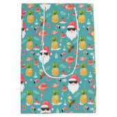 Flamingo Birds Kerstman Kerstfeest in juli Medium Cadeauzakje (Achterkant)