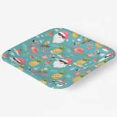 Flamingo Birds Kerstman Kerstfeest in juli Papieren Bordje (Gebogen)