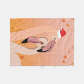 Flamingo Birds Kerstmis, nieuwjaar Fleece Deken (Voorkant (Horizontaal))