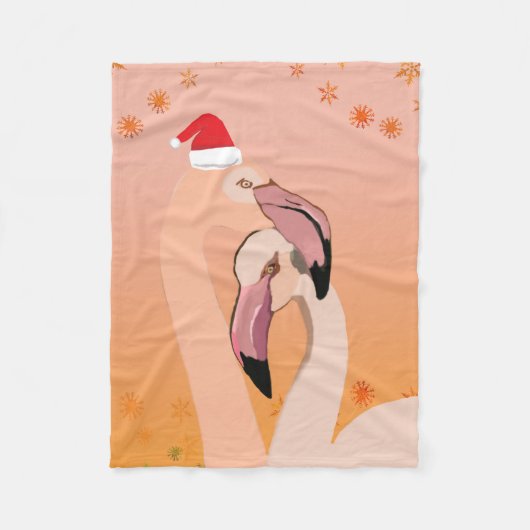 Flamingo Birds Kerstmis, nieuwjaar Fleece Deken (Voorkant)