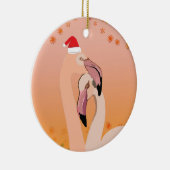 Flamingo Birds Kerstmis, nieuwjaar Keramisch Ornament (Rechts)