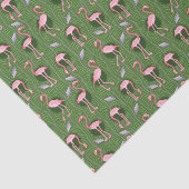 Flamingo Birds Pattern 20s Deco Ferns  Groen Tissuepapier (Detail)