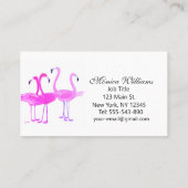 Flamingo Birds Watercolor Pink Tropical Visitekaartje (Achterkant)