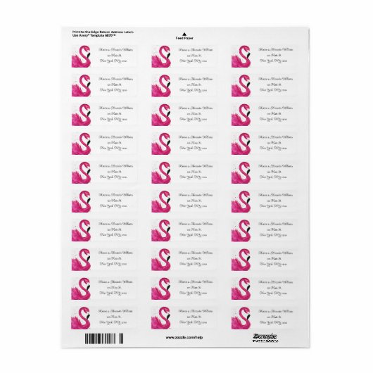 Flamingo Birds Waterverf Return Address Wedding Etiket (Full Sheet)