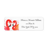 Flamingo Birds Waterverf Return Address Wedding Etiket (Voorkant)