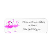 Flamingo Birds Waterverf Return Address Wedding L Etiket (Voorkant)