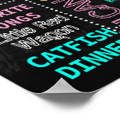 Flamingo Birthday-bordgebondensteen Poster (Hoek)