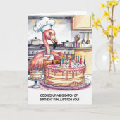 Flamingo Birthday Cake Big Batch of Fun Kaart (Gele Bloem)