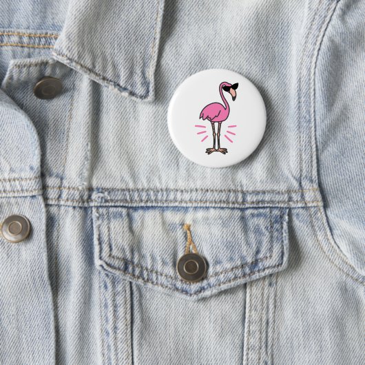 Flamingo birthday, flamingo, flamingo sunglasses ronde button 5,7 cm (In situ)