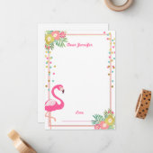 Flamingo Birthday guestbook cards Time Capsule Notitiekaartje (Voorkant / Achterkant in situ)