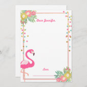 Flamingo Birthday guestbook cards Time Capsule Notitiekaartje (Voorkant / Achterkant)
