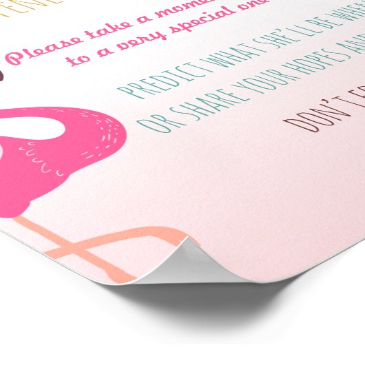 Flamingo Birthday guestbook Time Capsule Pineappel Poster (Hoek)