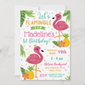 Flamingo Birthday Invitation Flamingo Party Kaart (Voorkant)