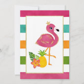 Flamingo Birthday Invitation Flamingo Party Kaart (Achterkant)