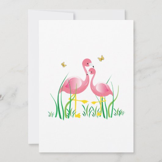 Flamingo Birthday Invite Kaart (Achterkant)